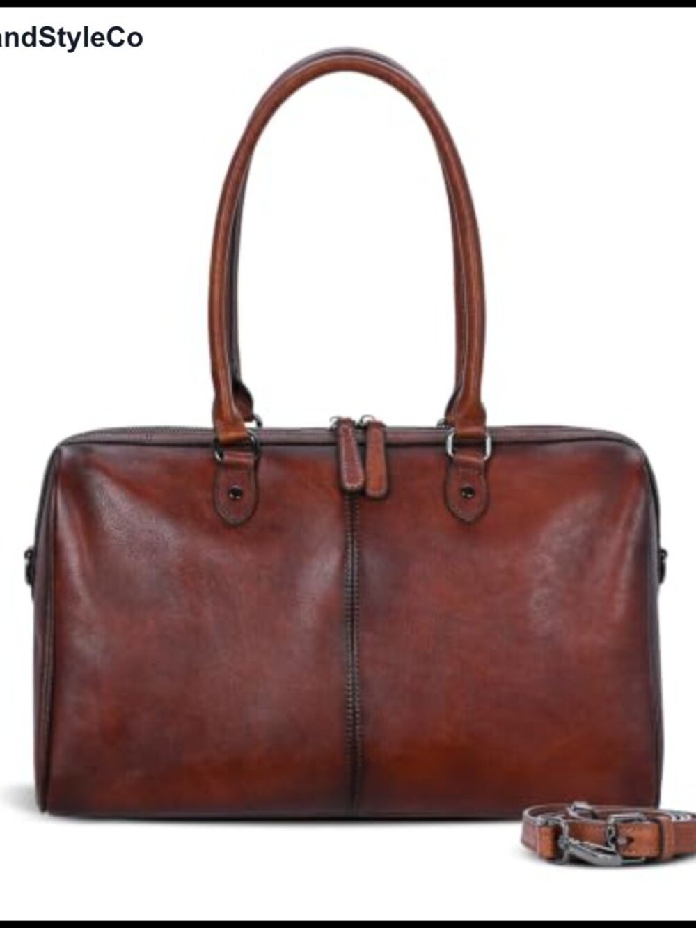 Genuine Leather Satchel Shoulder Bag 3-Way Carry Large Tote Crossbody